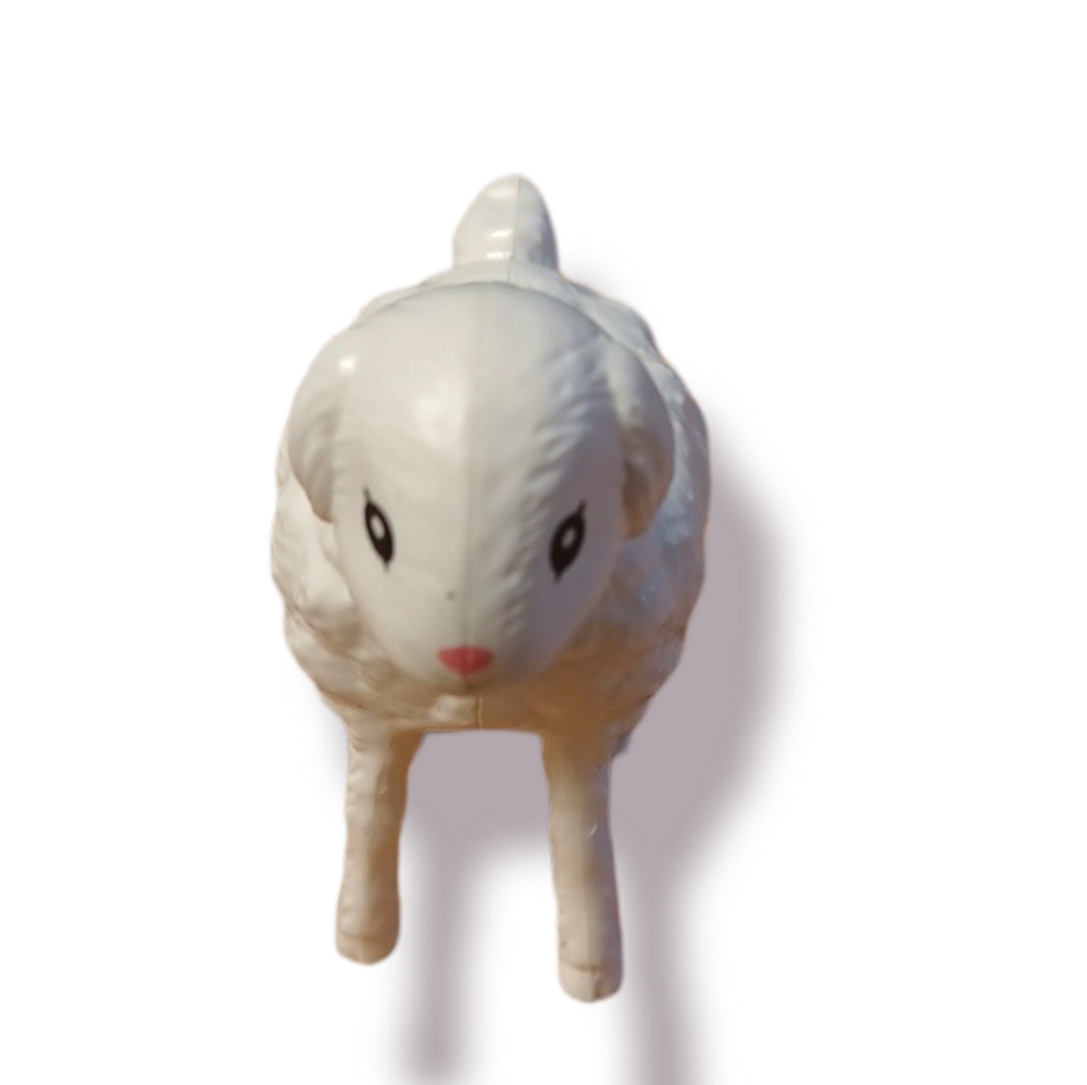 Sheep - Little Lamb Sheep b Farm White Plastic Figurine Replacement  Toy